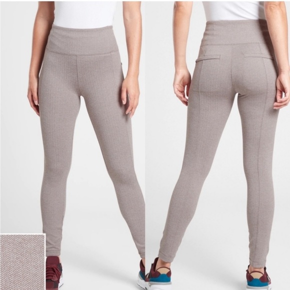 Athleta Delancey Herringbone Tight, Light Asphalt Women's Size S EUC - Picture 1 of 7
